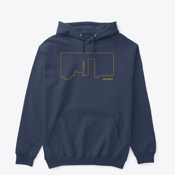 Jozi Streets Hoodie Navy Blue - Orange Embroidery