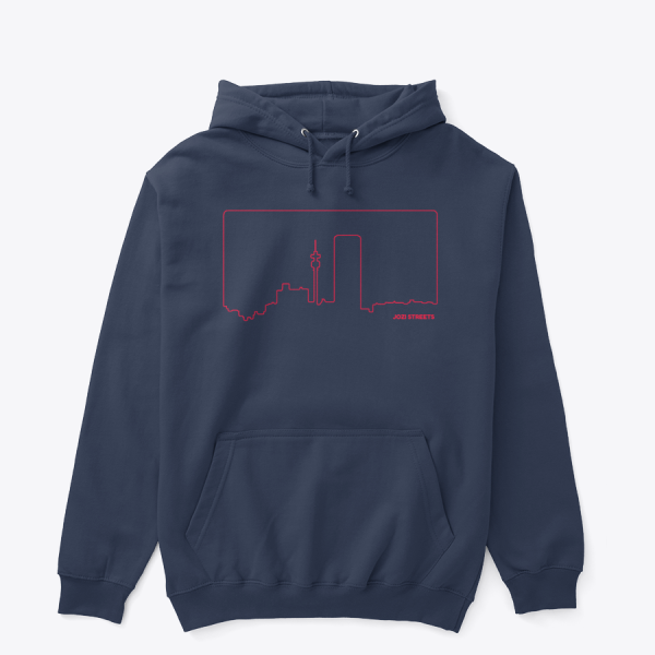 Jozi Streets Hoodie Navy Red Embroidery